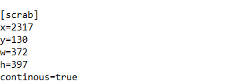 GIF du fichier INI du plugin Scrab