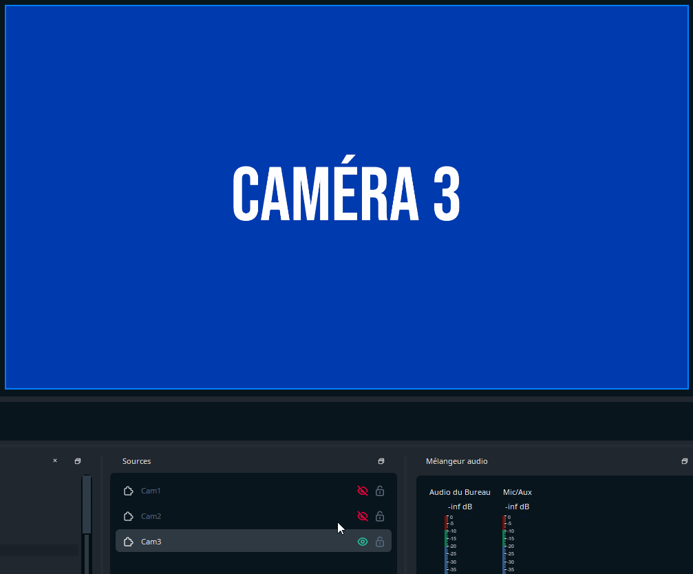Capture OBS, changement des plans de caméras avec les sources navigateur