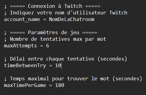 Un fichier .ini qui permet de modifier certaines options de jeu